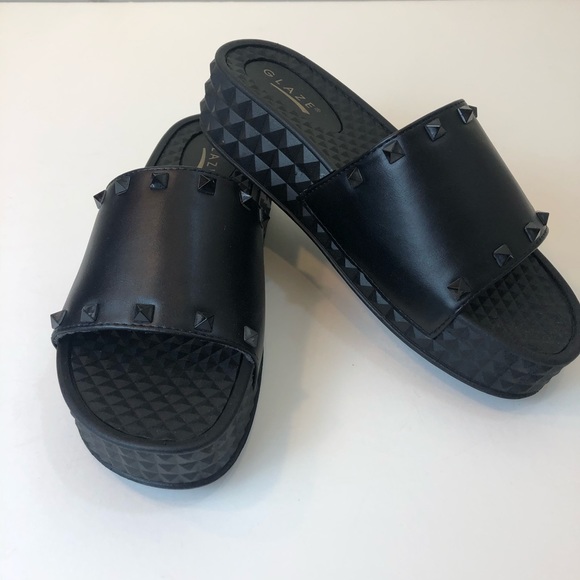 glaze studded sandals